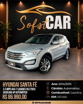 HYUNDAI SANTA FÉ 3.3 MPFI 4X4 7 LUGARES V6 270CV GASOLINA 4P AUTOMÁTICO HYUNDAI SANTA FÉ 3.3 MPFI 4X4 7 LUGARES V6 270CV GASOLINA 4P AUTOMÁTICO